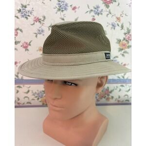 Panama Jack‎ Mens Mesh Safari Fedora Hat Large Khaki Green Outdoor Sun Hat Large